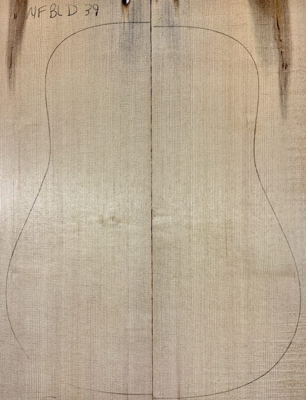 Fine-grained Blue Non-Figured Guitar Tops panel showing a guitar body outline, with 'NFBLD 39' written in the corner.